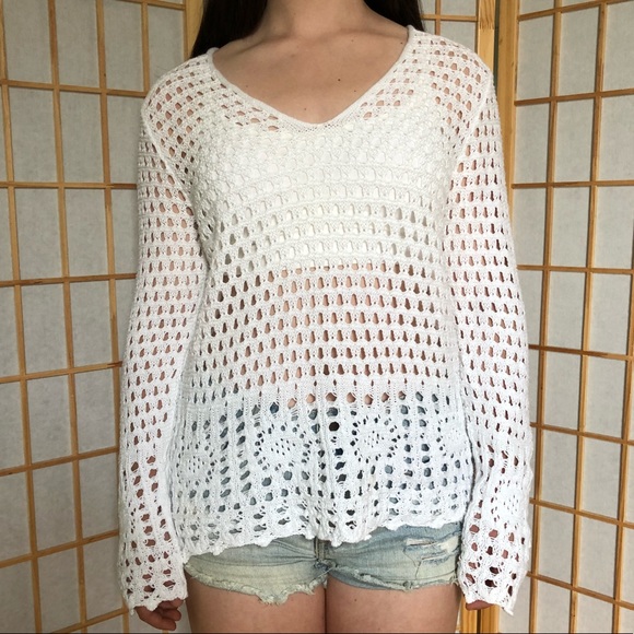 JEANNE PIERRE Sweaters Crochet Cotton Sweater Poshmark
